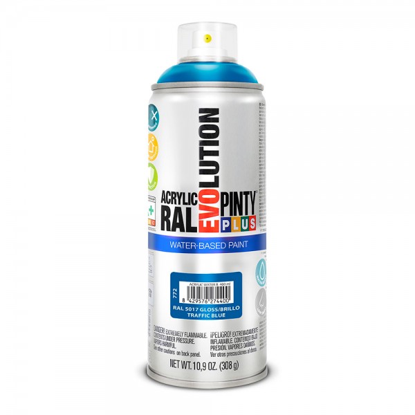 Pintura en spray pintyplus evolution water-based 520cc ral 5017 azul tráfico
