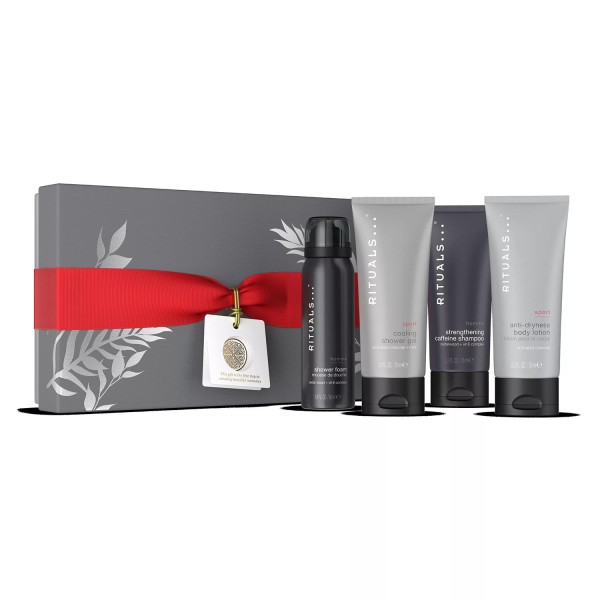 Rituals homme cooling gel de baño 50ml + champu cafeina 75ml + acondicionador 75ml